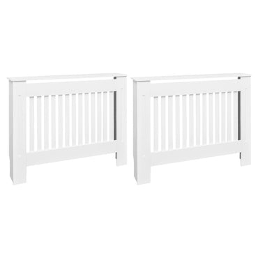 Cache-radiateurs 2 pcs Blanc MDF 112 cm