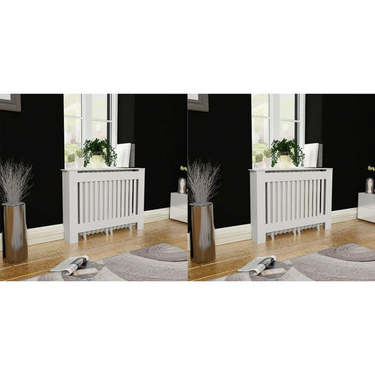 Cache-radiateurs 2 pcs Blanc MDF 112 cm