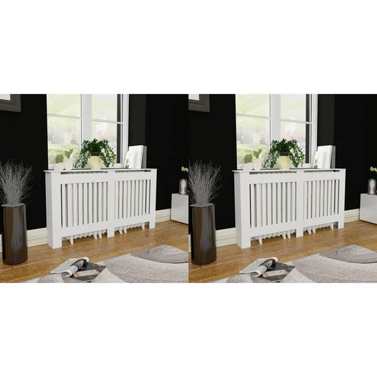 Cache-radiateurs 2 pcs Blanc MDF 152 cm