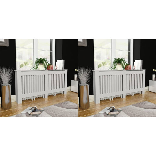Cache-radiateurs 2 pcs Blanc MDF 172 cm