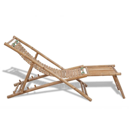 Relax transat d'extérieur avec repose-pied Bambou BALI