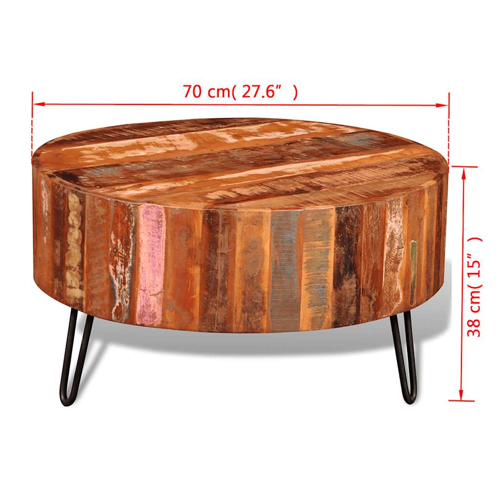 Elios solid wood round coffee table