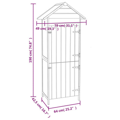 42.5x64x190 cm mobile da giardino marrone