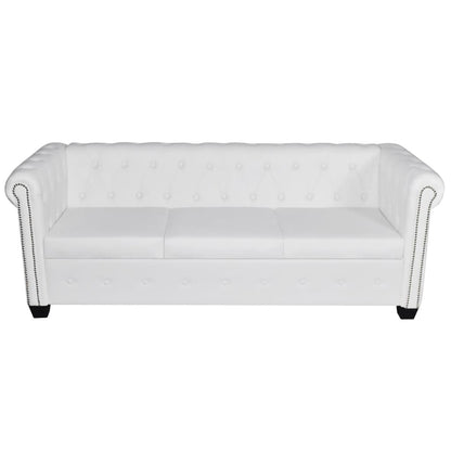 Chesterfield sofa with 2 seats and 3 white places