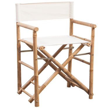 Chaise pliable 2 pcs Bambou et toile