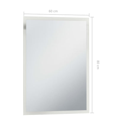 Miroir mural à LED pour salle de bains 60x80 cm