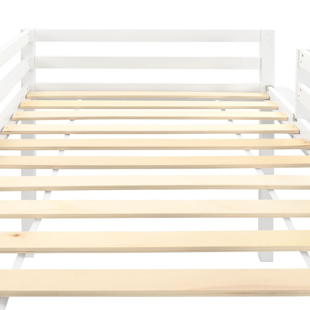 Lit mezzanine enfant avec toboggan MEGAN Pin 90X200cm