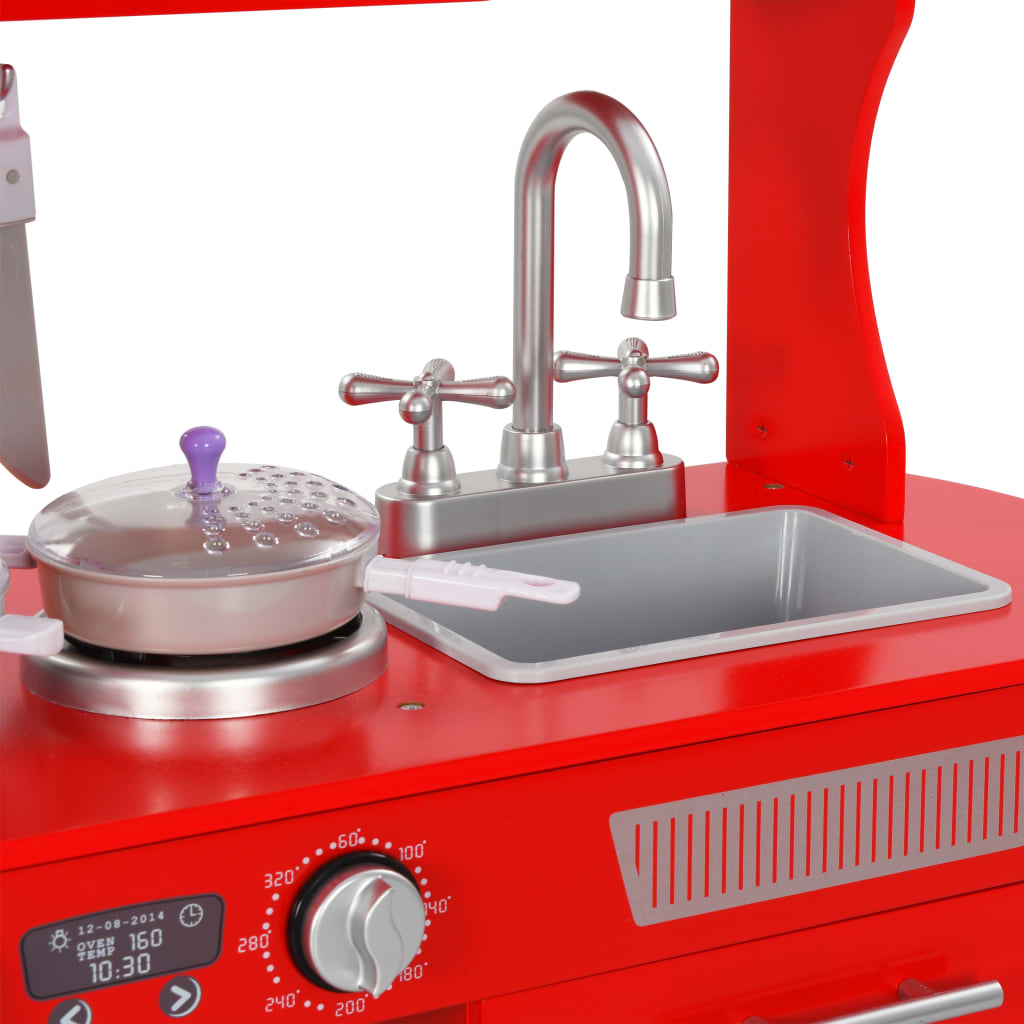 Cuisine bois jouet d'imitation dinette pour enfants MDF Rouge