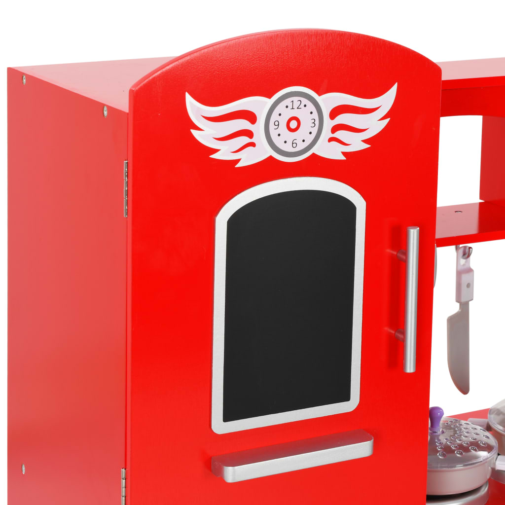 Cuisine bois jouet d'imitation dinette pour enfants MDF Rouge