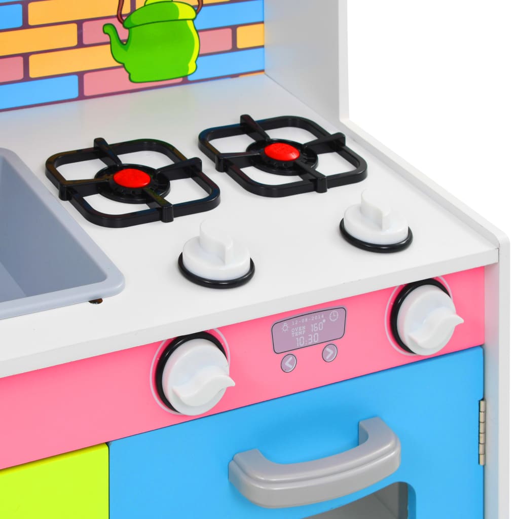 Imitation toy kitchen for multicolored children
