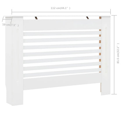 Cache-radiateur Blanc 112x19x81,5 cm MDF
