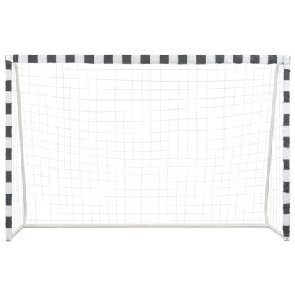 But de football 300x200x90 cm Métal Noir et blanc