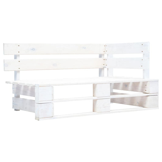 Panca da pallet da giardino in legno bianco
