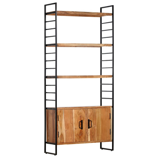 Bibliothek mit 4 Stufen 80x30x180 cm massives Akazieholz