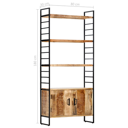Bibliothèque à 4 niveaux 80x30x180 cm Bois de manguier brut