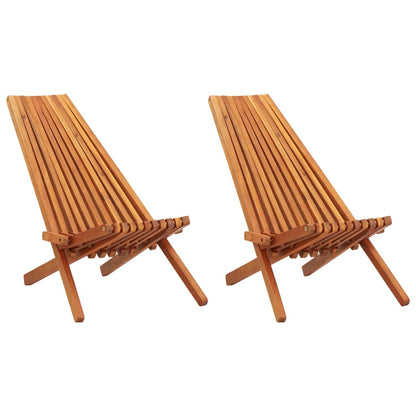 Sillas plegables al aire libre 2 pcs acacia sólida madera