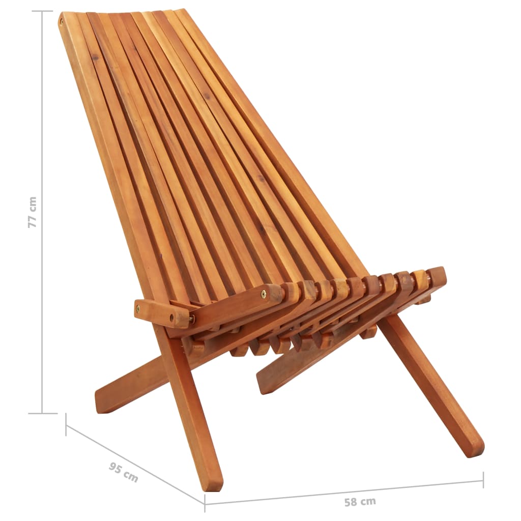 Sillas plegables al aire libre 2 pcs acacia sólida madera