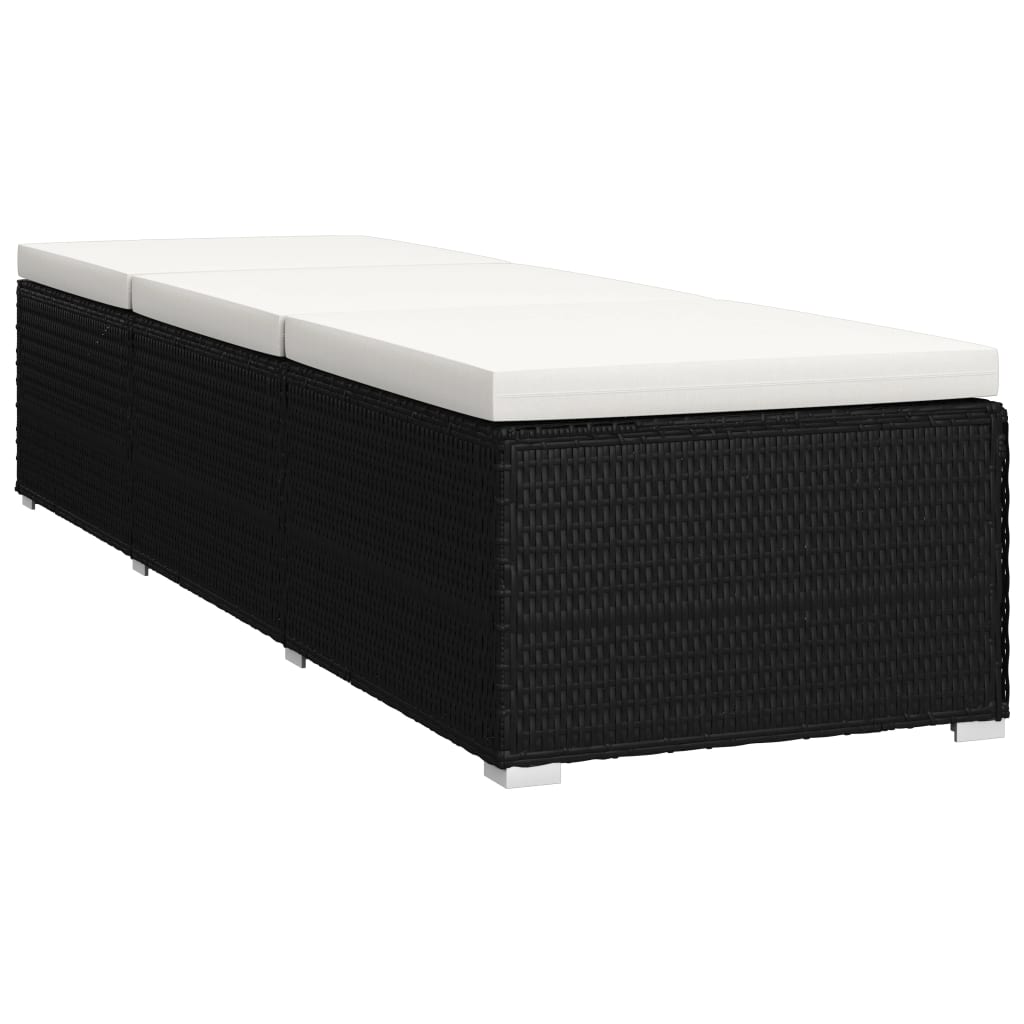 Silla larga y crema de mesa de resina trenzada blanca