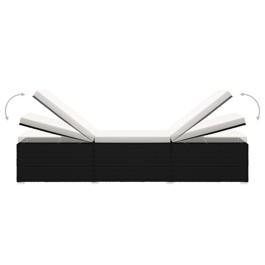 Silla larga y crema de mesa de resina trenzada blanca