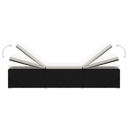 Silla larga y crema de mesa de resina trenzada blanca