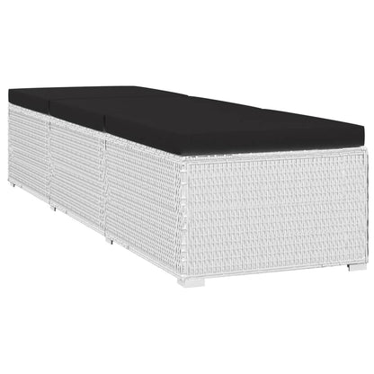 Silla larga y mesa de té de resina trenzada blanca