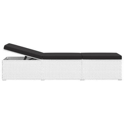 Silla larga y mesa de té de resina trenzada blanca