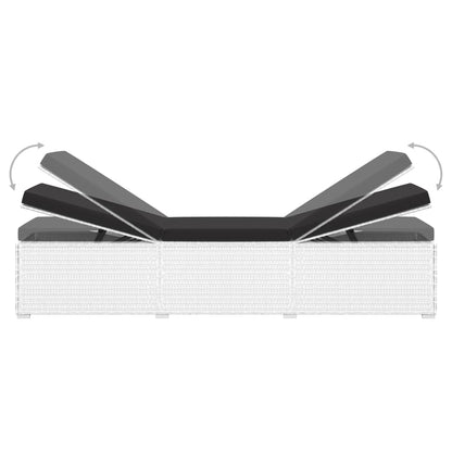 Silla larga y mesa de té de resina trenzada blanca