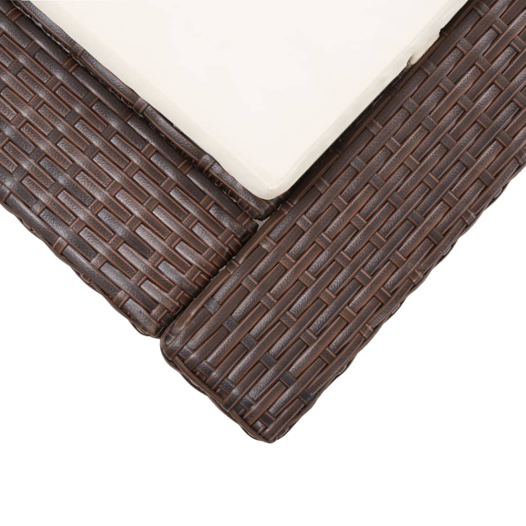 Transat avec coussin Marron Résine tressée