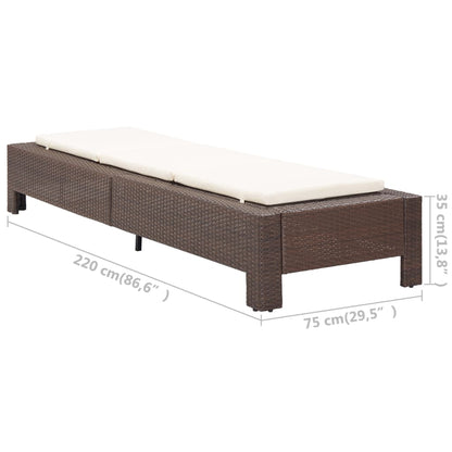 Transat avec coussin Marron Résine tressée