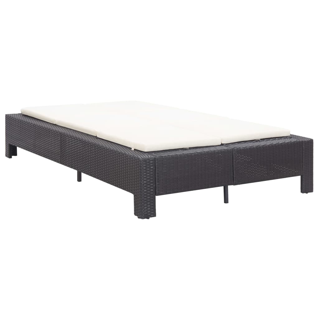 Transat à 2 places avec coussin Noir Résine tressée