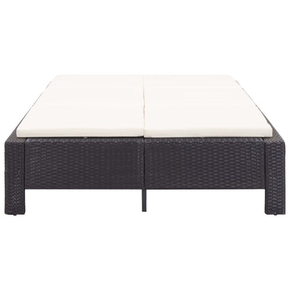 Transat à 2 places avec coussin Noir Résine tressée