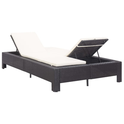 Transat à 2 places avec coussin Noir Résine tressée