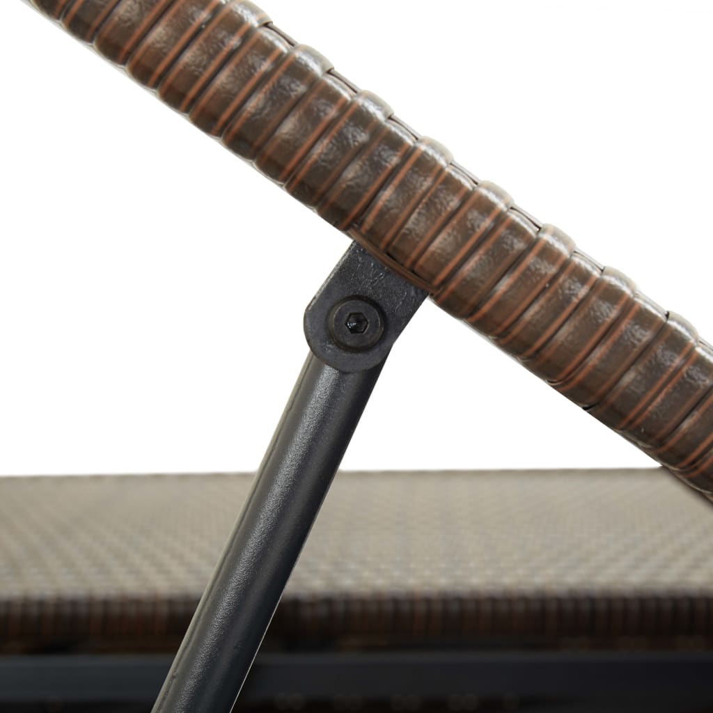 2 -seater deckchair with braided brown resin cushion