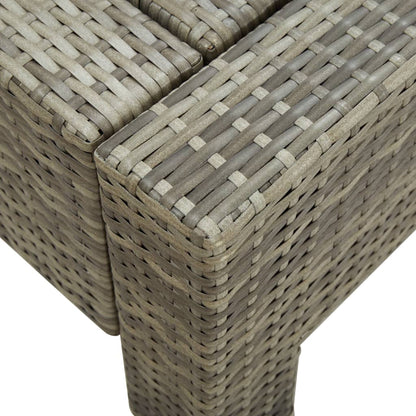 2 -seater deckchair with braided resin gray cushion