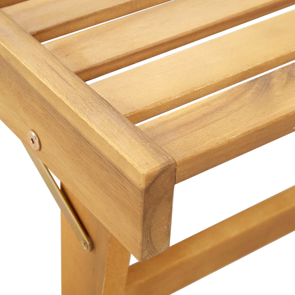 Silla larga plegable con cojín de madera de acacia sólida