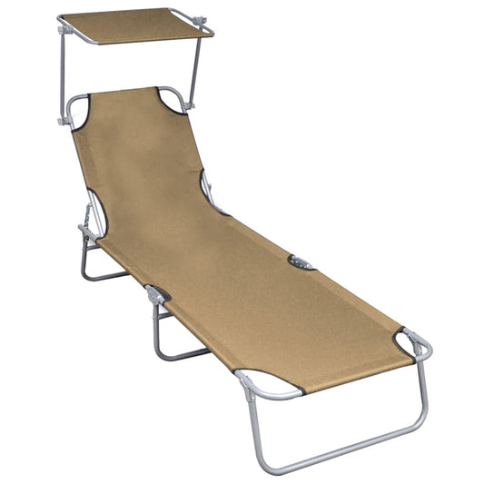 Silla larga plegable con toldo de topo de aluminio