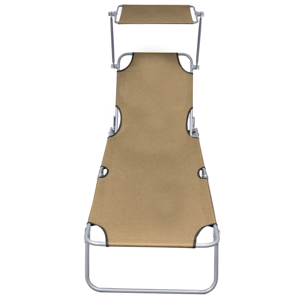 Silla larga plegable con toldo de topo de aluminio