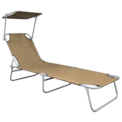 Silla larga plegable con toldo de topo de aluminio