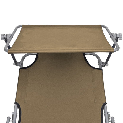 Silla larga plegable con toldo de topo de aluminio
