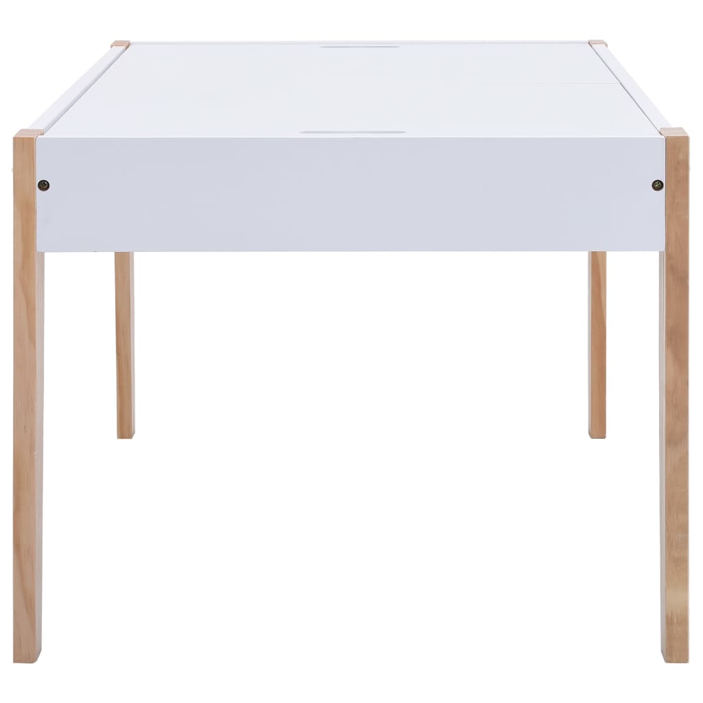 Set di tavoli e sedie per bambini 3 pezzi in bianco e nero