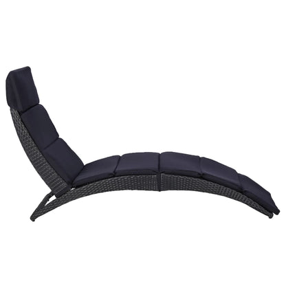 Pulchor con cojín de resina trenzado negro
