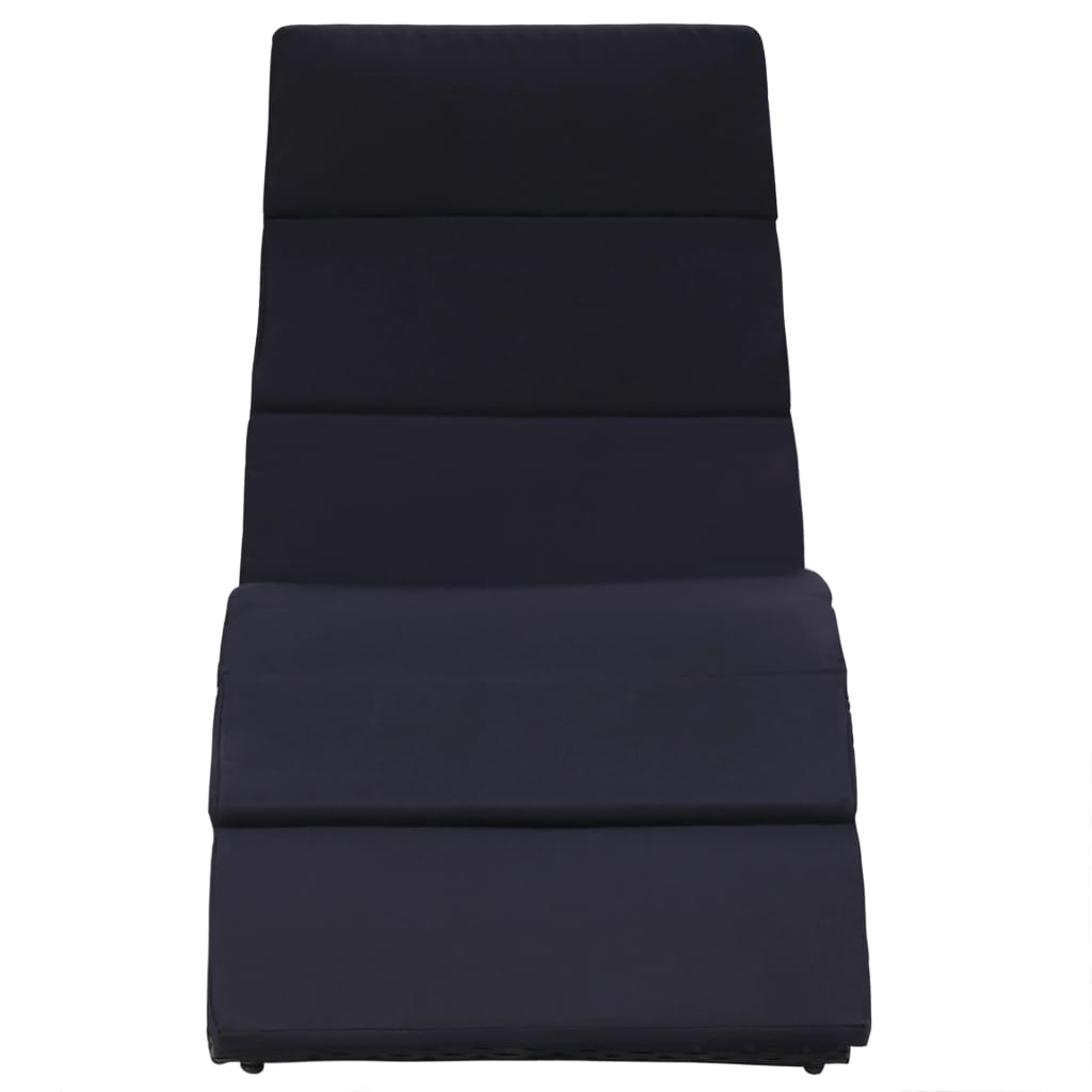 Pulchor con cojín de resina trenzado negro