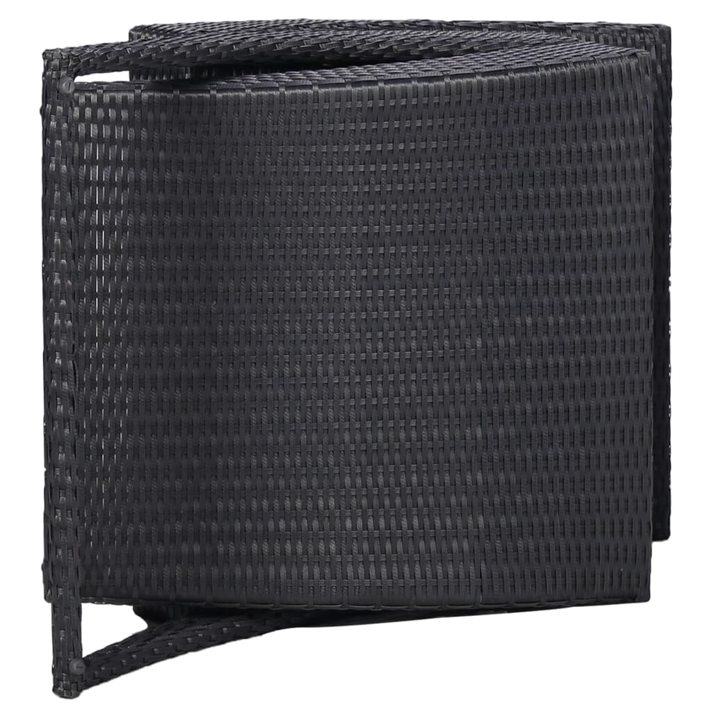 Pulchor con cojín de resina trenzado negro