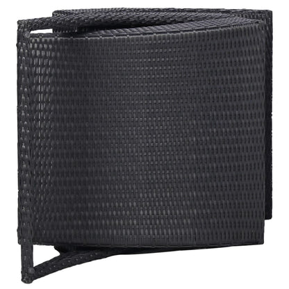 Pulchor con cojín de resina trenzado negro