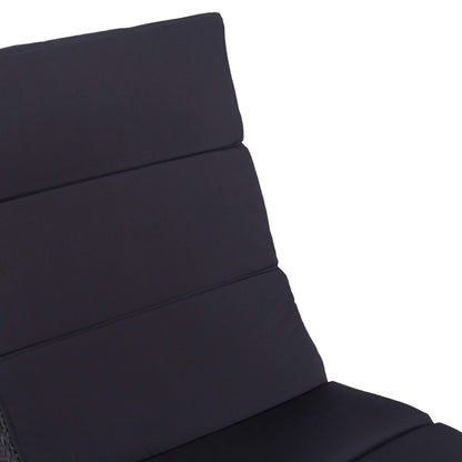 Pulchor con cojín de resina trenzado negro
