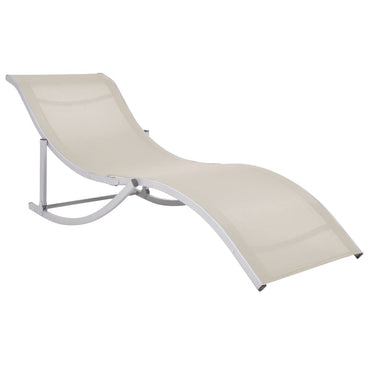 Chaises longues pliables 2 pcs Crème Textilène
