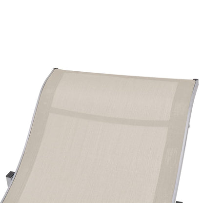 Tumbonas plegables 2 PCS Textilene Cream
