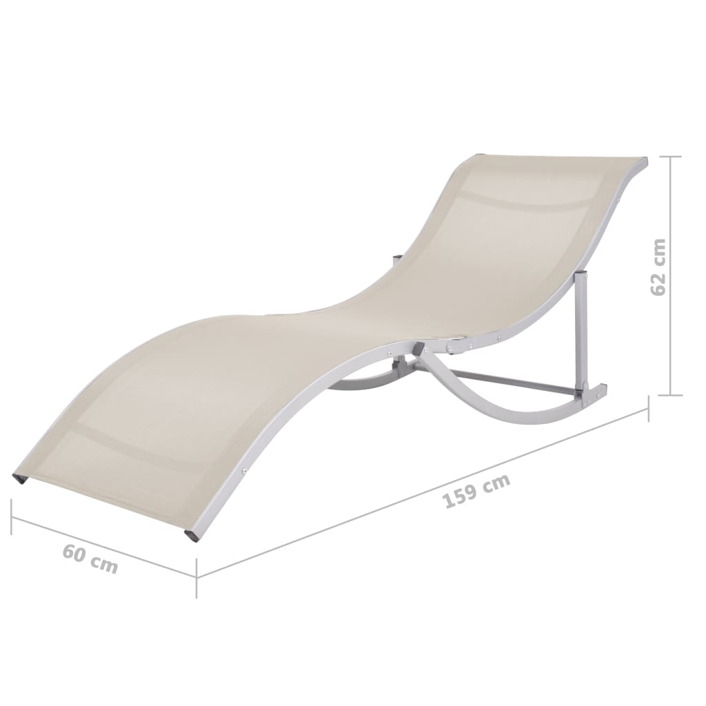 Tumbonas plegables 2 PCS Textilene Cream