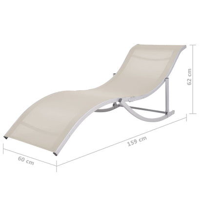 Tumbonas plegables 2 PCS Textilene Cream