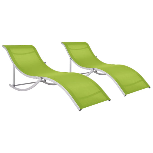 Tumbonas plegables 2 pcs textilene verde